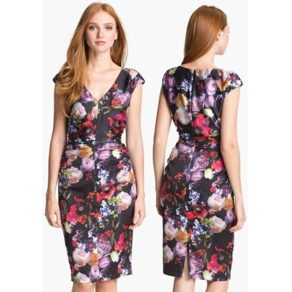 Ivy & Blue Maggy Boutique Floral Sheath Bodycon Dress Size12 - Picture 3 of 8